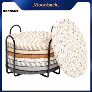 &lt;moonback&gt; ชุดที่รองแก้ว แบบสาน ทนทาน กันรอยขีดข่วน พร้อมที่จับ สําหรับตกแต่งบ้าน โต๊ะทานอาหาร ตะวันออกเฉียงใต้