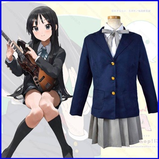 Gp1 Akiyama Mio K-ON! ชุดยูนิฟอร์มคอสเพลย์ JK ชุดนักเรียน ชุดเสื้อแจ็กเก็ต กระโปรง ชุดคอสเพลย์อนิเมะ สําหรับผู้หญิง ปาร์ตี้ฮาโลวีน