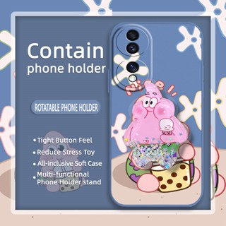 Rotatable stand quicksand Phone Case For Huawei Honor70 Skin-friendly feel The New Skin feel silicone phone case ins cute