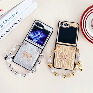 เคสโทรศัพท์มือถือหนัง ฝาพับ พร้อมช่องใส่บัตร 3D หรูหรา สําหรับ Samsung Galaxy Z Flip 3 4 5 5G