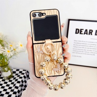 เคสมือถือ แบบหนัง 3D พับได้ หรูหรา สําหรับ Samsung Galaxy Z Flip 3 4 5 5G