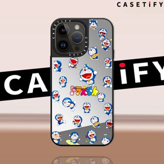 Casetify เคสโทรศัพท์มือถือกระจก ลายการ์ตูนโดราเอมอนอ้วน สีฟ้า สําหรับ iPhone14ProMax iP13Pro 13 iPhone11 12Promax 13Promax 12 13 14