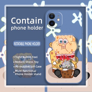 Skin feel silicone Rotatable stand Phone Case For iphone 12 protective case Liquid silicone shell cute Simplicity Glitter