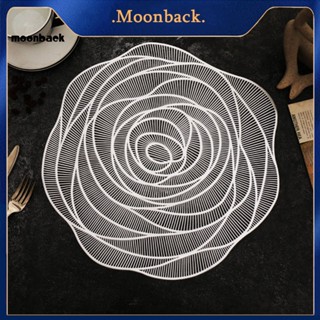 &lt;moonback&gt; แผ่นรองจาน ลายดอกกุหลาบ สีบรอนซ์ กันลื่น ทนความร้อน กันน้ํา สําหรับตกแต่งโต๊ะอาหาร ห้องครัว