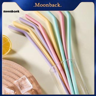 &lt;moonback&gt; หลอดดูดเครื่องดื่ม ซิลิโคน ทนความร้อน หลากสี ใช้ซ้ําได้ ทําความสะอาดง่าย เกรดอาหาร 4 ชิ้น