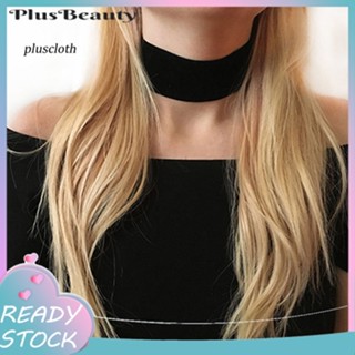 &lt;Pluscloth&gt; ผู้หญิงเลดี้กํามะหยี่สีดําเค้นคอโกธิคสร้อยคอย้อนยุคที่เรียบง่ายเครื่องประดับคริสต์มาสของขวัญ