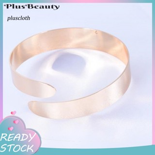 &lt;Pluscloth&gt; กําไลข้อมือ สายรัดแขน แบบเกลียว เรียบง่าย สไตล์พังก์ สําหรับผู้หญิง