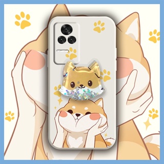 Simplicity Rotatable stand Phone Case For Redmi K50Pro quicksand Glitter ins Cartoon The New protective case cute phone case