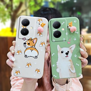 Anti-fall Liquid silicone shell Phone Case For VIVO Y78 5G Global/Y78+ phone case Rotating bracket Three-dimensional doll