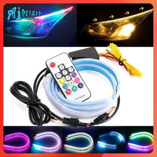 Rto แถบไฟเลี้ยว led rgb กันน้ํา หลากสี สําหรับติดรถยนต์ 2 ชิ้น