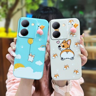 ins Skin-friendly feel Phone Case For VIVO Y78 5G China Anti-fall Three-dimensional doll Simplicity Rotating bracket cute