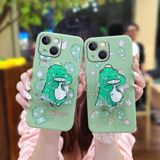 protective case cute Phone Case For iphone 13 Mini Rotatable stand Anti-fall Liquid silicone shell Simplicity Cartoon