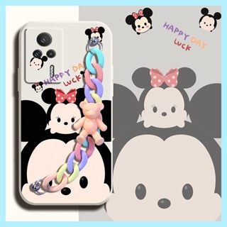 Cartoon phone case Phone Case For Redmi K60E protective case Skin-friendly feel Bear bracelet Lens package Nordic style