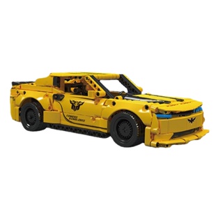 Mytopshop บล็อคตัวต่อรถแข่ง MOC Technic Speed Pull Back Bumblebee Camaro ของเล่นเสริมการเรียนรู้เด็ก DIY 736 ชิ้น