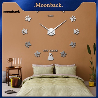 &lt;moonback&gt; สติกเกอร์นาฬิกาแขวนผนัง อะคริลิค ลายอุ้งเท้าแมว 3d ไร้กรอบ สําหรับตกแต่งบ้าน ห้องนั่งเล่น