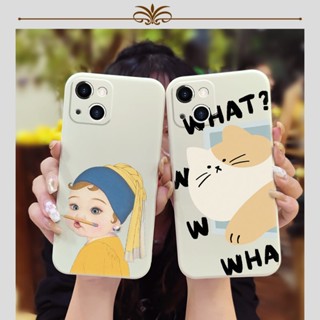 Back Cover Skin feel silicone Phone Case For iphone14 cat Skin-friendly feel cute phone case Simplicity Solid color