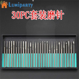 Lumiparty ชุดดอกสว่านไฟฟ้า สเตนเลส สําหรับขัดเล็บมือ เล็บเท้า 30 ชิ้น