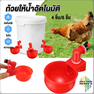 RUFI ถ้วยให้น้ำอัตโนมัติ สำหรับไก่ 4 ชิ้น 6 ชิ้น Automatic drinker