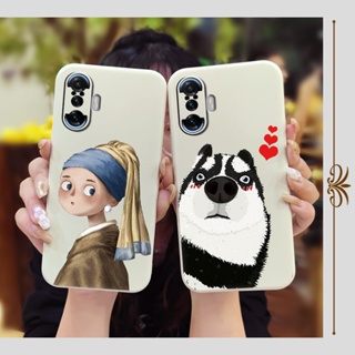 Solid color Cartoon Phone Case For Redmi K40 Gaming Edition/POCO F3 GT cat Back Cover soft shell Skin feel silicone