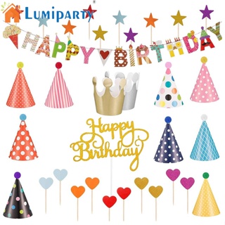 Lumiparty พร็อพแบนเนอร์หมวก พร็อพปาร์ตี้วันเกิด สําหรับเด็กผู้ชาย 33 ชิ้น