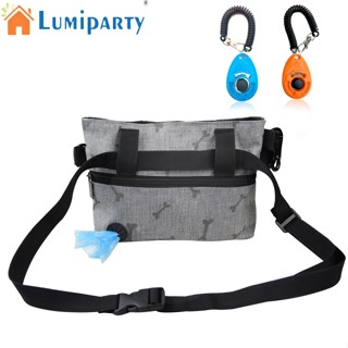 Lumiparty กระเป๋าใส่อาหารสัตว์เลี้ยง ผ้าออกซ์ฟอร์ด ลายกระดูก แฮนด์ฟรี สําหรับฝึกสุนัข