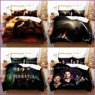 Sq2 Supernatural SPN 3in1 ชุดเครื่องนอน ผ้าปูที่นอน ผ้าห่ม ห้องนอน ซักทําความสะอาดได้