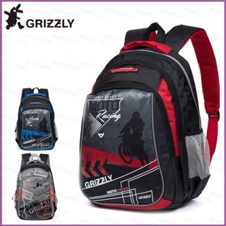 Sq2 GRIZZLY กระเป๋าเป้สะพายหลัง กระเป๋านักเรียน อเนกประสงค์ พิมพ์ลาย ระบายอากาศ ความจุขนาดใหญ่ สําหรับนักเรียน 1-5