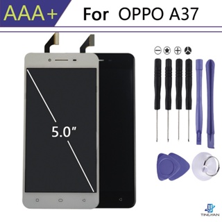 Aaa+ อะไหล่หน้าจอสัมผัสดิจิทัล Lcd 5.0 นิ้ว พร้อมกรอบ แบบเปลี่ยน สําหรับ oppo A37 1280x720