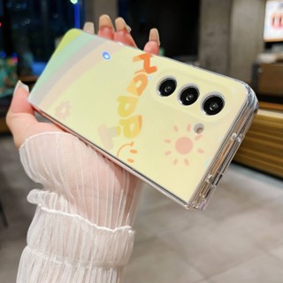 เคสโทรศัพท์มือถือ ลายหน้ายิ้ม สีรุ้ง สําหรับ Samsung Galaxy Z Fold 3 4 5