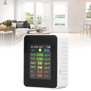 ZhongXiong 9 in 1 Air Quality Monitor WiFi Detector Color LCD Digital แสดงผล Multifunctional Indoor Test Meter