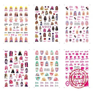 สติกเกอร์ ลายการ์ตูนบาร์บี้ DIY สําหรับติดตกแต่งเล็บ 2023 J4K5