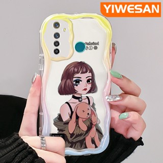 เคสโทรศัพท์มือถือแบบนิ่ม ใส กันกระแทก ลายคลื่น สีมาการอง หลากสี สําหรับ Realme 5 5i 5s 5 Pro 6i Narzo 20A Q