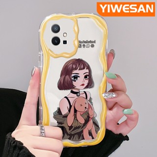 เคสโทรศัพท์มือถือแบบนิ่ม ใส กันกระแทก ลายคลื่น สีมาการอง แฟชั่น สําหรับ vivo y55 y75 5G y55s 2023 y33s 2023 y33e y52t y30 t1 5G iqoo z6