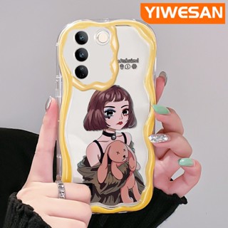 เคสโทรศัพท์มือถือแบบนิ่ม ใส กันกระแทก ลายคลื่น สีมาการอง หลากสี สําหรับ vivo V27 Pro 5G V27E 5G S16 Pro 5G S16E 5G