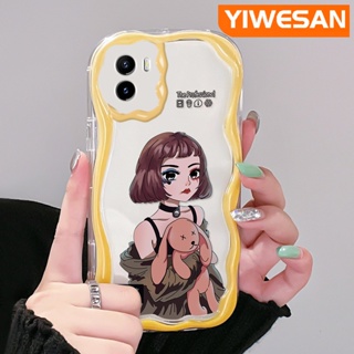 เคสโทรศัพท์มือถือแบบนิ่ม ใส กันกระแทก ลายคลื่น สีมาการอง สีสันสดใส สําหรับ VIVO Y15s Y15a Y01 Y02s