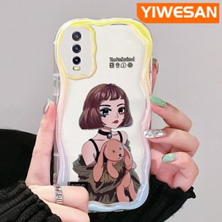 เคสโทรศัพท์มือถือแบบนิ่ม ใส กันกระแทก ลายคลื่น สีมาการอง แฟชั่น สําหรับ VIVO Y20 Y20i Y20S Y12s Y20 2021 Y11s Y12A Y20T Y20S M Y20S D