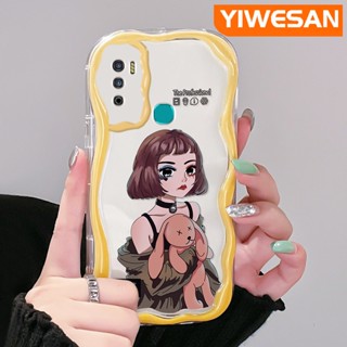 เคสโทรศัพท์มือถือแบบนิ่ม ใส กันกระแทก ลายคลื่น สีมาการอง หลากสี สําหรับ Infinix Hot 9 Pro Hot 9 Play Hot 12 Play