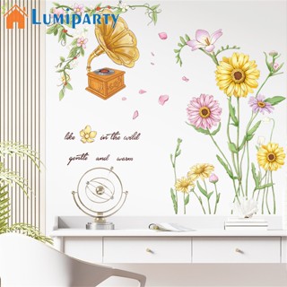 Lumiparty สติกเกอร์วอลเปเปอร์ติดผนัง ลายดอกไม้ 2 แผ่น สําหรับห้องนอน ห้องนั่งเล่น ระเบียง