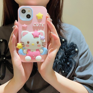 เคสโทรศัพท์มือถือ ยางซิลิโคนนิ่ม กันกระแทก ลายการ์ตูนน่ารัก สามมิติ สร้างสรรค์ สีชมพู สําหรับ Apple iPhone 11 12 13 14 pro max