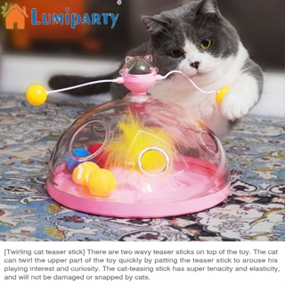 Lumiparty ของเล่นกังหันลม หมุนได้ พร้อมลูกบอล กันรอยขีดข่วน เพื่อการศึกษา สําหรับสัตว์เลี้ยง แมว