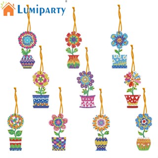 Lumiparty จี้ภาพวาดปักเพชร รูปการ์ตูน พร้อมเชือก สําหรับแขวนตกแต่งบ้าน Diy 10 ชิ้น