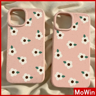 Mowin - เข้ากันได้สำหรับ เคสไอโฟน เคสไอโฟน11 เคส iphone 11 เป็นมิตรกับสิ่งแวดล้อมเคสสีชมพูนุ่มปกป้องกล้องกันกระแทกป้องกันเรียบง่ายสีขาวดอกไม้เล็ก ๆ เข้ากันได้กับ iPhone 13 Pro สูงสุด 12 Pro สูงสุด 11 XR XS