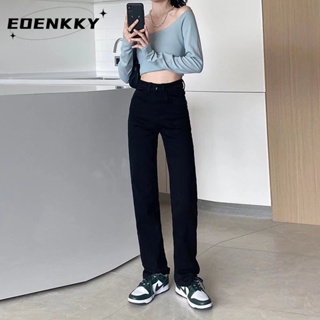 EOENKKY  กางเกงขายาว กางเกงยีสน์ผู้หญิง ทรงหลวม ๆ ตรง Retro Hip Hop Pants 2023 NEW Style  ทันสมัย สบาย สวยงาม Unique A97L85Q 36Z230909