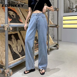 EOENKKY  กางเกงขายาว กางเกงยีสน์ผู้หญิง ทรงหลวม ๆ ตรง Retro Hip Hop Pants 2023 NEW Style  ทันสมัย Korean Style Chic ทันสมัย A97L85D 36Z230909