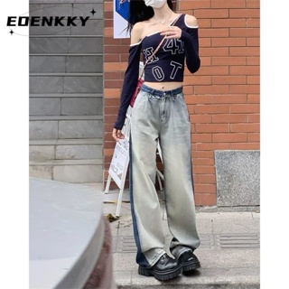 EOENKKY  กางเกงขายาว กางเกงยีสน์ผู้หญิง ทรงหลวม ๆ ตรง Retro Hip Hop Pants 2023 NEW Style  Beautiful Trendy สวยงาม Chic A27L0E7 36Z230909