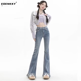 EOENKKY  กางเกงขายาว กางเกงยีสน์ผู้หญิง ทรงหลวม ๆ ตรง Retro Hip Hop Pants 2023 NEW Style  High quality ทันสมัย พิเศษ Unique A97L80Q 36Z230909