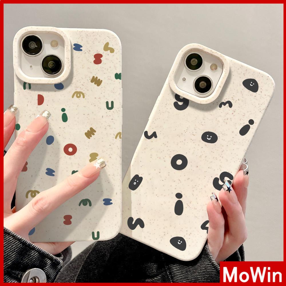 Mowin - เข้ากันได้สำหรับ 15 เคสไอโฟน11 เคส iphone 11e เป็นมิตรกับสิ่งแวดล้อมเคสสีขาวนุ่มปกป้องกล้องป้องกันการกระแทกที่เรียบง่ายตัวอักษรสีดำที่มีสีสันเข้ากันได้กับ iPhone 13 Pro สูงสุด 12 Pro Max XR