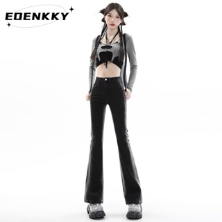 EOENKKY  กางเกงขายาว กางเกงยีสน์ผู้หญิง ทรงหลวม ๆ ตรง Retro Hip Hop Pants 2023 NEW Style  สวยงาม สไตล์เกาหลี Stylish ทันสมัย A97L80G 36Z230909