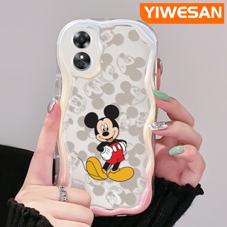 เคสโทรศัพท์มือถือแบบนิ่ม ใส กันกระแทก ลายการ์ตูนมิกกี้เมาส์น่ารัก สีสันสดใส สําหรับ OPPO A17 A17K