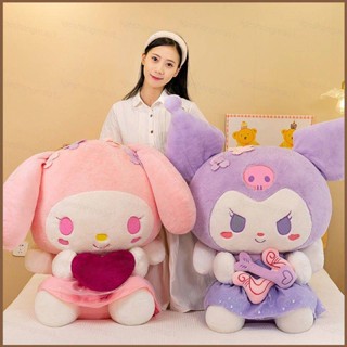 SANRIO หมอนตุ๊กตานุ่ม รูปการ์ตูนกามเทพ Kuromi Heart Melody ขนาด 60 ซม. เหมาะกับของขวัญ สําหรับตกแต่งบ้าน